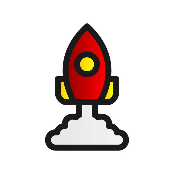 Rocket Filled Gradient Vector Icon Desig — Stock Vector