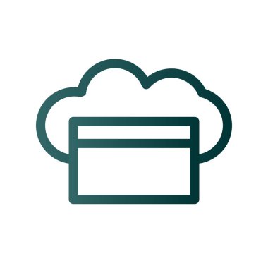 Bulut Satırı Gradyan Vektör Simgesi Tasarımı