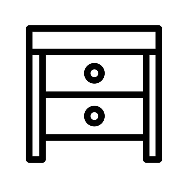 Büro Tisch Umriss Vektor Symbol Desig — Stockvektor