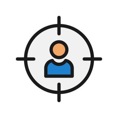 Hedef Satır Dolu Vektör Simgesi Tasarımı