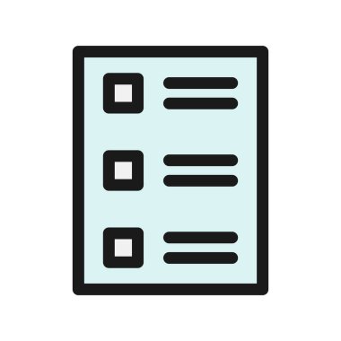 Liste Satırı Dolu Vektör Simgesi Tasarımı Kontrol Et