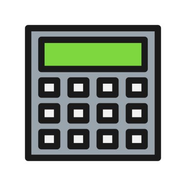  Hesap Makinesi Satırı Dolu Vektör Simgesi Tasarımı