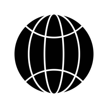 Globe Glyph Vektör Simgesi Tasarımı