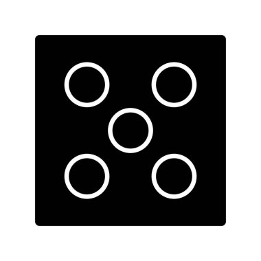 Dice Glyph Vektör Simgesi Tasarımı