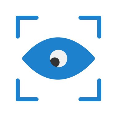 Gözü Düz Vektör Simgesi Desig 'e Odakla