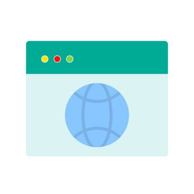 Tarayıcı Düz Vektör Simgesi Tasarımı