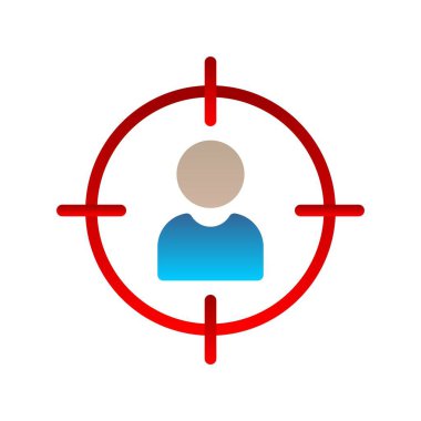  Hedef Düz Gradyan Vektör Simgesi Tasarımı