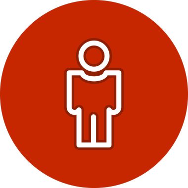 Ayakta Duran Kullanıcı Satırı Çember Vektör Simgesi Tasarımı