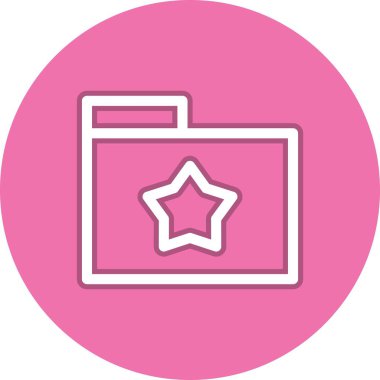 Yıldızlı Dizin Satırı Çember Vektör Simgesi Tasarımı