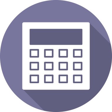 Hesap Makinası Kabartma Çemberi Vektör Simgesi Tasarımı