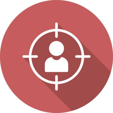 Hedef Glyph Çember Vektör Simgesi Tasarımı