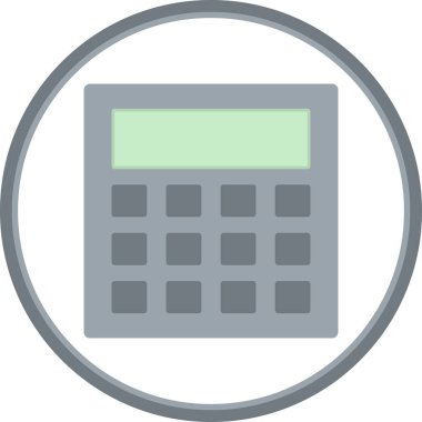 Hesap Makinesi Düz Çember Vektör Simgesi Tasarımı