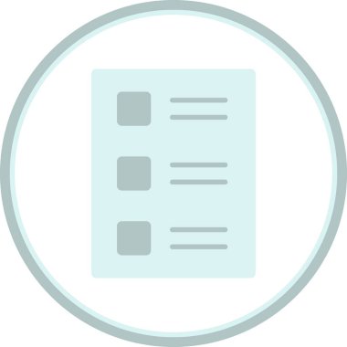 Kontrol Listesi Düz Çember Vektör Simgesi Tasarımı