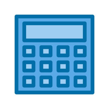 Mavi Vektör Simgesi Tasarımı Doldurulmuş Hesaplayıcı