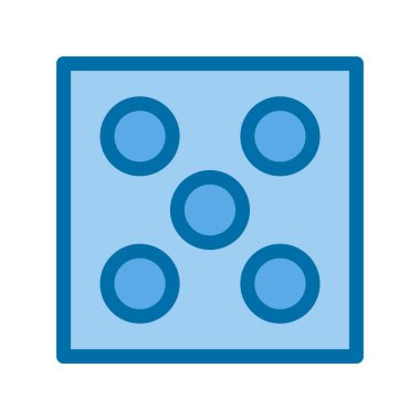 Zar Doldurulmuş Mavi Vektör Simgesi Tasarımı