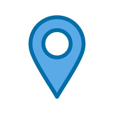 Konum Mavi Vektör Simgesi Tasarımı