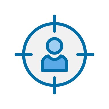 Hedef Dolu Mavi Vektör Simgesi Tasarımı