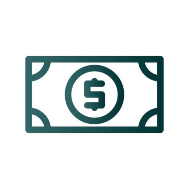 Dolar Çizgisi Gradyan Vektör Simgesi Tasarımı