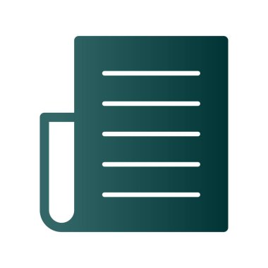 Belge Glyph Gradyan Vektör Simgesi Tasarımı