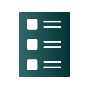  İşaretleme Listesi Glyph Gradyan Vektör Simgesi Tasarımı