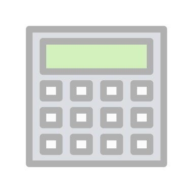 Hesap Makinesi Satırı Doldurulmuş Işık Vektörü Simgesi Tasarımı