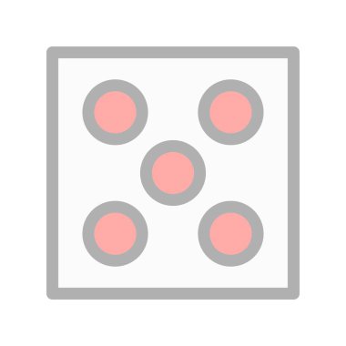  Zar Satırı Doldurulmuş Işık Vektörü Simgesi Tasarımı