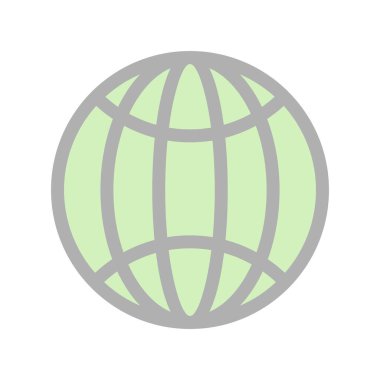 Globe Line Doldurulmuş Işık Vektörü Simgesi Tasarımı