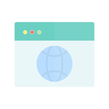 Tarayıcı Düz Işık Vektörü Simgesi Tasarımı