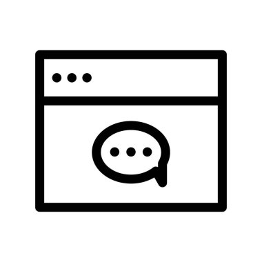 Web Sohbeti Ana Hattı Vektör Simgesi Tasarımı