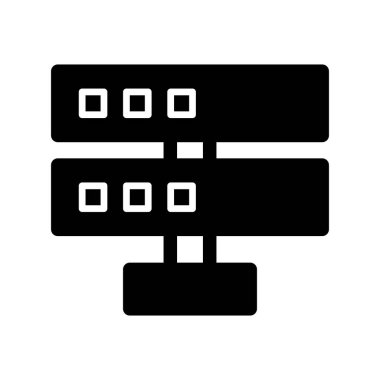 Sunucu Glyph Vektör Simgesi Tasarımı