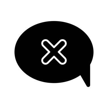 Blok Chat Glyph Vektör Simgesi Tasarımı