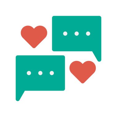 Aşk Sohbeti Düz Vektör Simgesi Tasarımı