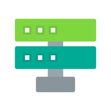 Sunucu Düz Vektör Simgesi Tasarımı