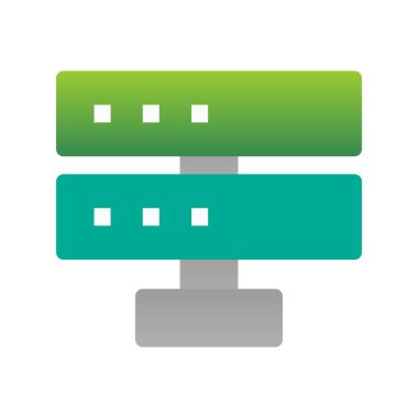 Sunucu Düz Gradyan Vektör Simgesi Tasarımı