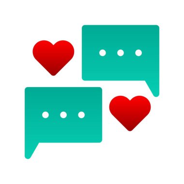 Aşk Sohbeti Düz Gradyan Vektör Simgesi Tasarımı