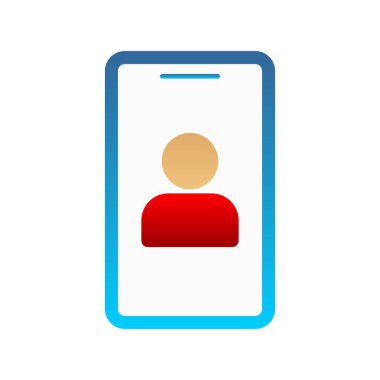 Telefon Düz Gradyan Vektör Simgesi Tasarımı