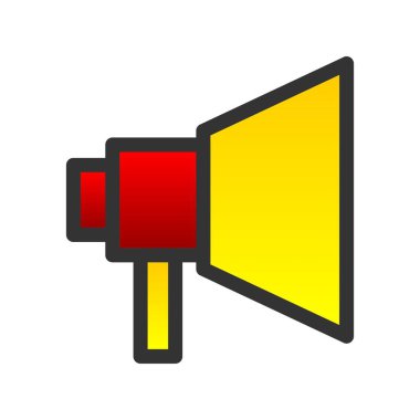 Megafon Doldurulmuş Gradyan Vektör Simgesi Tasarımı