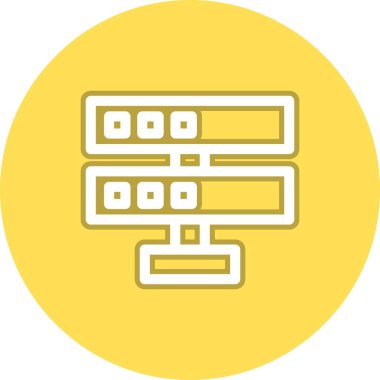 Sunucu Satırı Çember Vektör Simgesi Tasarımı