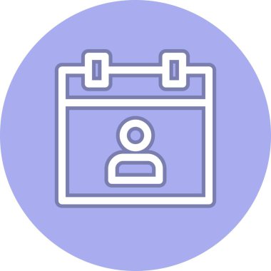 Ajanda Satırı Çember Vektör Simgesi Tasarımı