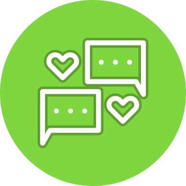 Aşk Chat Satırı Çemberi Vektör Simgesi Tasarımı