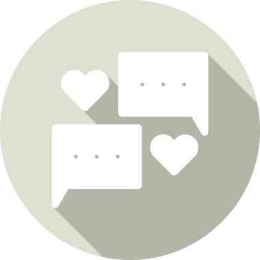  Aşk Sohbeti Kabartma Çemberi Vektör Simgesi Tasarımı