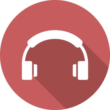  Kulaklık Kabartma Çemberi Vektör Simgesi Tasarımı