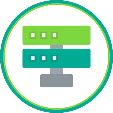 Sunucu Düz Çember Vektör Simgesi Tasarımı