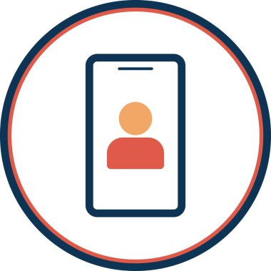 Telefon Düz Çember Vektör Simgesi Tasarımı