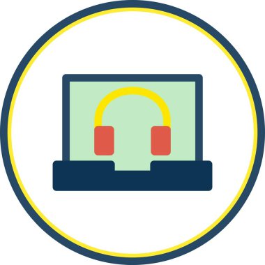 Çevrimiçi Arama Düz Çember Vektör Simgesi Tasarımı