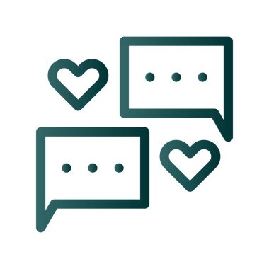 Aşk Sohbeti Satırı Gradyan Vektör Simgesi Tasarımı