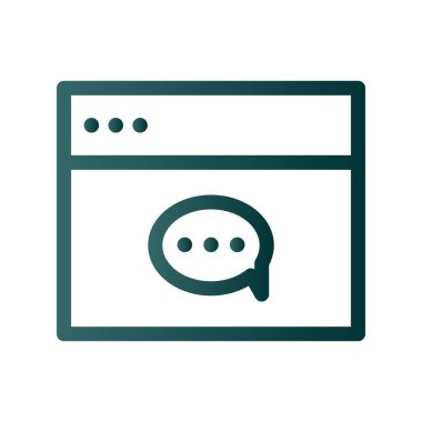 Web Sohbeti Satırı Gradyan Vektör Simgesi Tasarımı