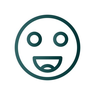 Mutlu Satır Gradyan Vektör Simgesi Tasarımı