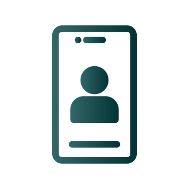 Telefon Glyph Gradyan Vektör Simgesi Tasarımı