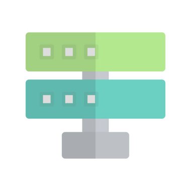 Sunucu Düz Işık Vektörü Simgesi Tasarımı